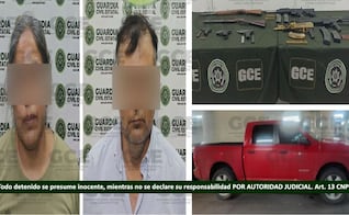 Elementos de la Guardia Civil de San Luis Potosí detienen a exalcalde de Tampamolón y su esposa; les decomisan arsenal
