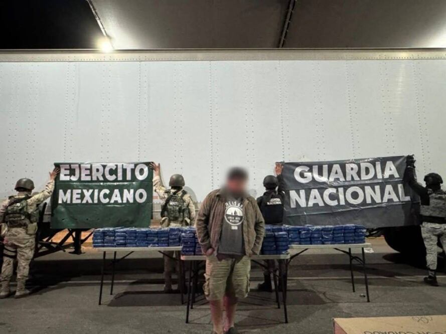 Aseguran 380 kilos de cocaína en Puesto Militar de San Luis Río Colorado, Sonora (06/02/2025). Foto: Especial