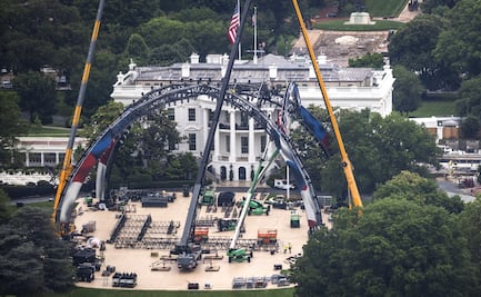 Construyen un estadio en jardín de la Casa Blanca; es para pelea de la UFC por el cumpleaños de Trump
