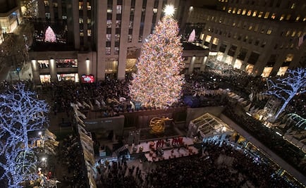 Encienden árbol de Navidad en Centro Rockefeller de Nueva York