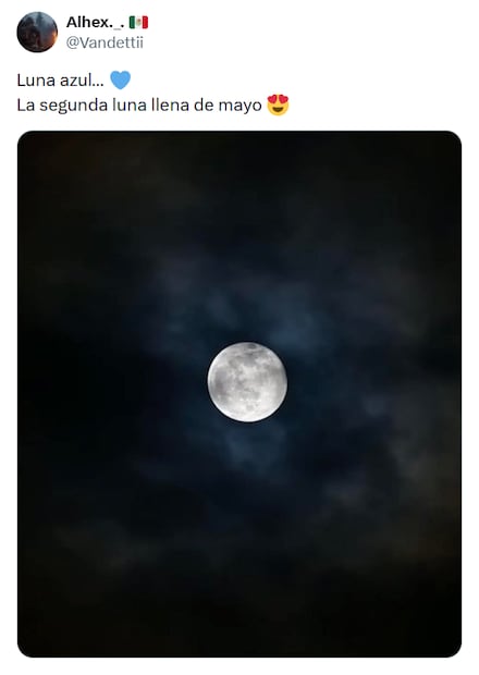 Fotos de la Luna Azul de mayo de 2026. Foto: X