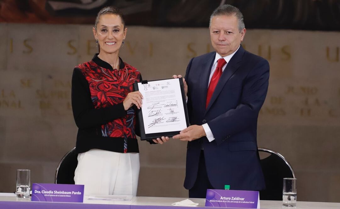Firma de convenio con la Suprema Corte de Justicia de la Nación para el evento “Por una justicia cercana a la gente”. Foto: Berenice Fregoso. EL UNIVERSAL