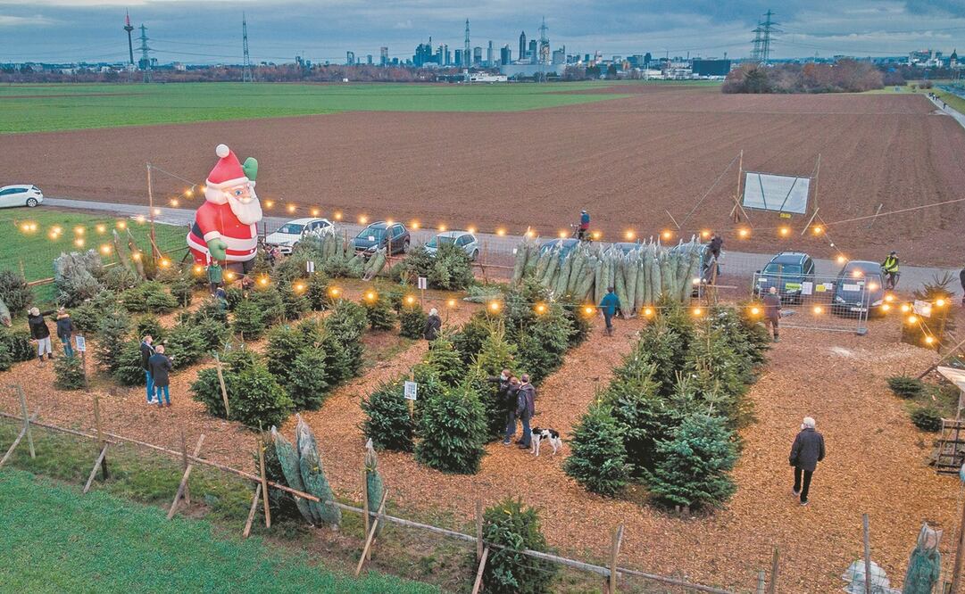Un mercado abierto de venta de árboles, en Alemania, donde se intensificarán las medidas de confinamiento hasta el 10 de enero. Foto: Michael Probst. AP
