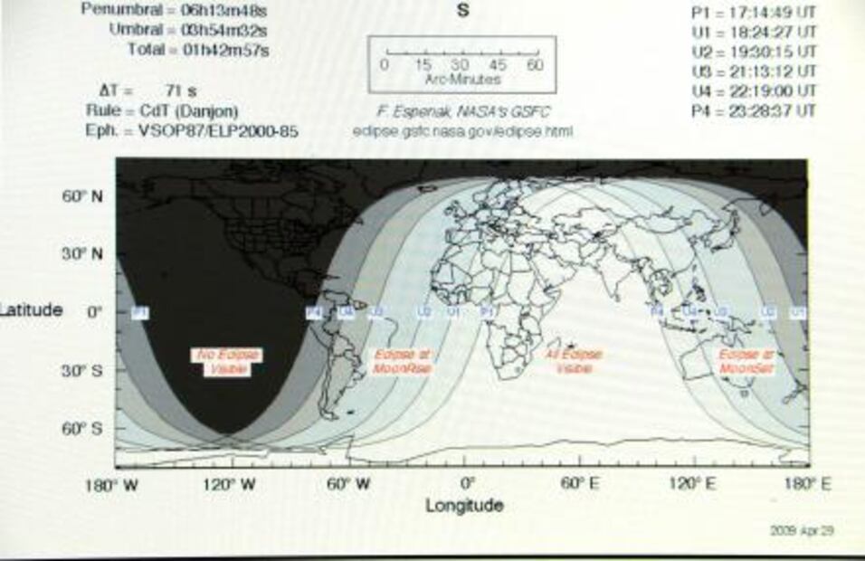 Eclipse lunar y Marte se podrán apreciar mañana