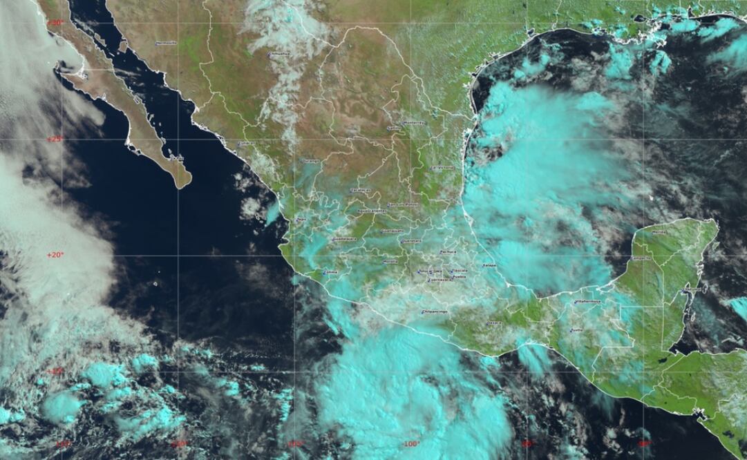 Se forman las tormentas tropicales Flossie en el Pacífico y Barry en el Atlántico / Imagen Satelital del SMN
