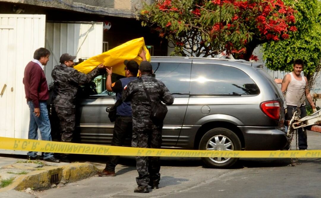 La camioneta en la que viajaban los agresores de la senadora. (Cuartoscuro)