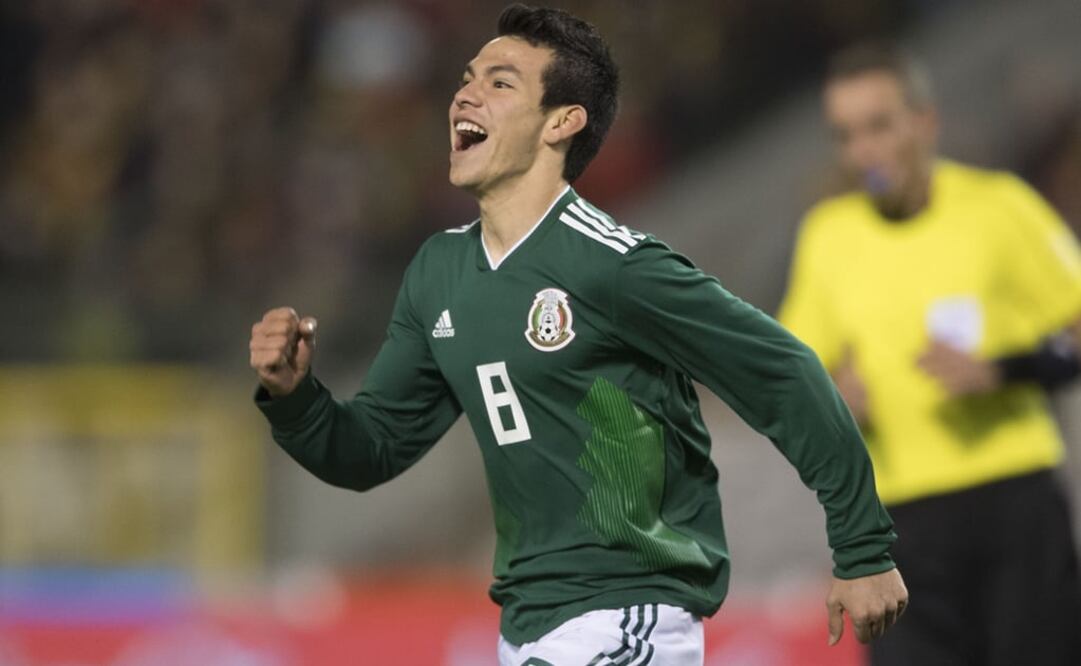 Imago7. Hirving Lozano festejando su anotación con México