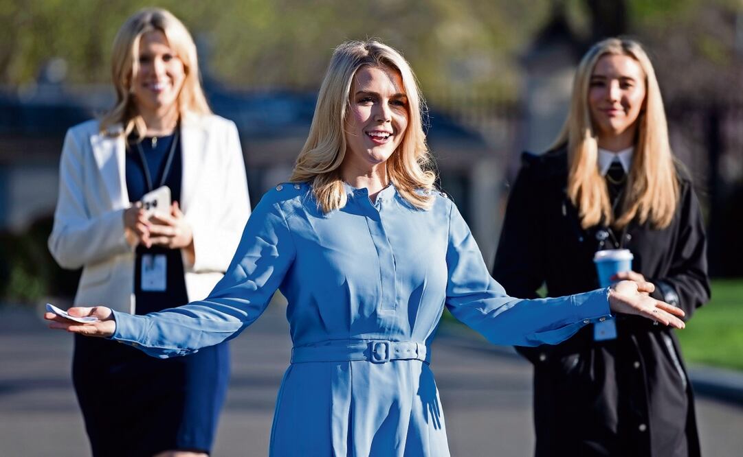 Karoline Leavitt, portavoz de la Casa Blanca, ayer en Washington. (28/03/2025) Foto: Jim Lo Scalzo | EFE