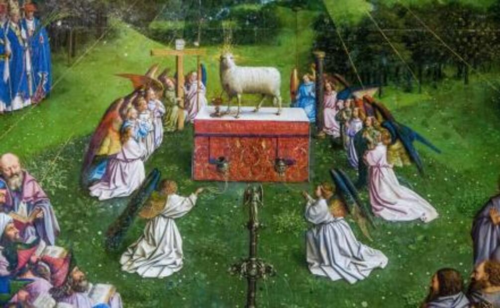 La obra "La adoración del místico cordero" revela su aspecto original