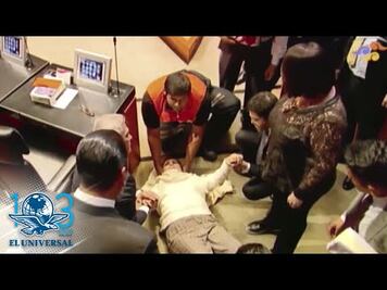 Resbala senadora de Morena en el pleno 	