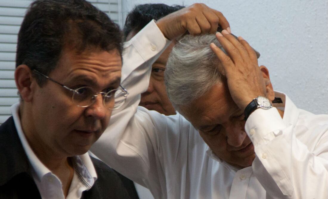 El presidente electro Andrés Manuel López Obrador y César Yáñez. FOTO: CUARTOSCURO
