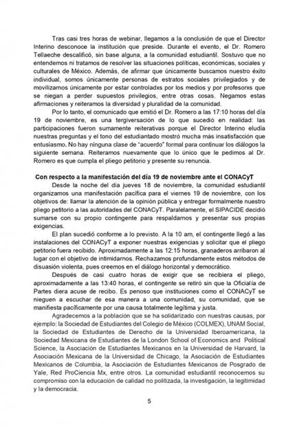 “Un insulto que una autoridad impuesta nos acuse de manipulables y miopes”: estudiantes del CIDE 