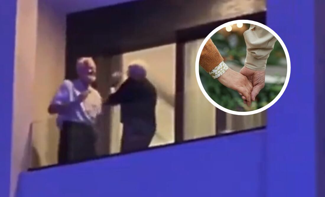 Una pareja de ancianos enterneció al mundo de internet. Fuente: Captura de video TikTok