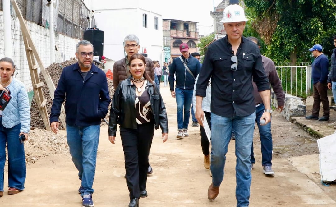 La jefa de Gobierno, Clara Brugada, supervisó cuatro obras de drenaje y saneamiento en la Magdalena Contreras este 6 de septiembre. Foto: Tomada de la cuenta de X de @ClaraBrugadaM