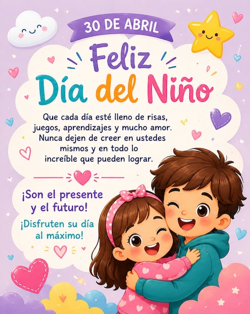 Las mejores imágenes para dedicar este 30 de abril, Día del Niño. Foto: Creada con IA