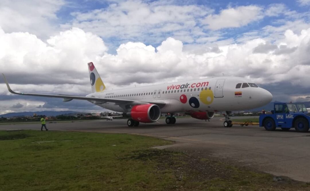 Aeronave de Viva Air Colombia. Foto: Twitter @VivaAirColombia