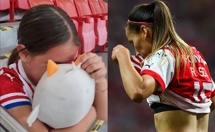 El inconsolable llanto de una niña por la eliminación de Chivas Femenil