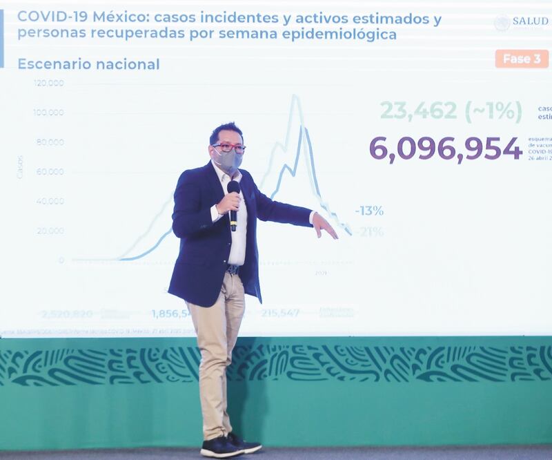 Ricardo Cortés, titular de Promoción de la Salud, dice que epidemia activa acumula 23 mil 462 casos. Foto: VALENTE ROSAS. EL UNIVERSAL
