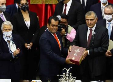 Sin discurso y en el pleno de San Lázaro, Adán Augusto López entrega Tercer Informe de AMLO