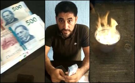 Profesor de Michoacán quema más de un millón de pesos en billetes; dice rechazar soborno