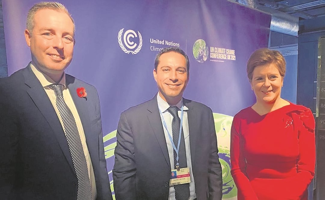 Mauricio Vila, gobernador de Yucatán, participó en la reunión de la COP26 con líderes mundiales. Foto: Especial.