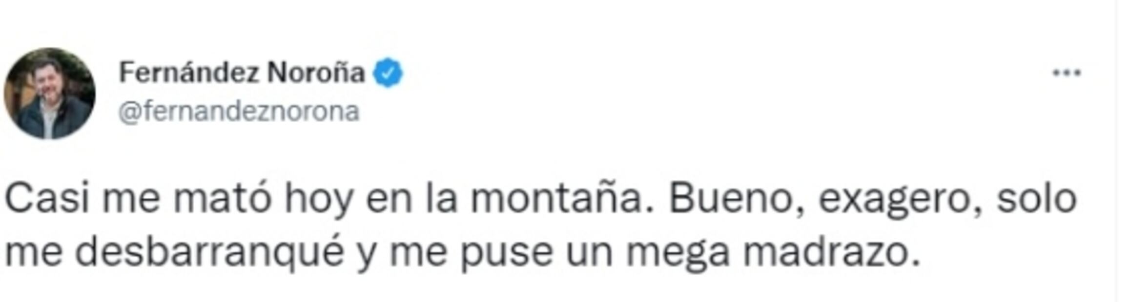 “Casi me mato, me desbarranqué”: Fernández Noroña tiene accidente en la montaña 