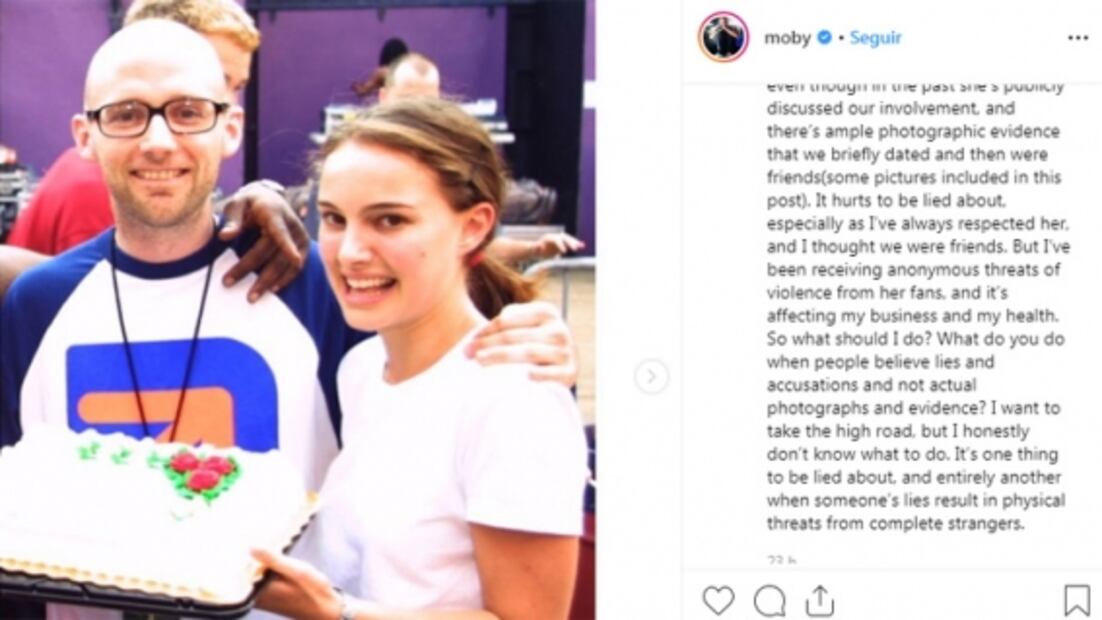 Natalie Portman niega romance con Moby y él publica fotos para demostrarlo