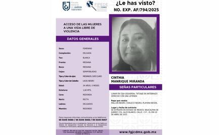 UNAM lamenta muerte de Cinthia Manrique, estudiante de posgrado en Facultad de Economía; fue reportada como desaparecida en Naucalpan