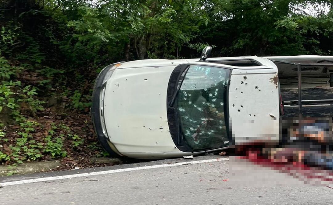 Emboscan y asesinan a cinco autodefensas de UPOEG en carretera federal Tierra Colorada-Ayutla, Guerrero. Foto: Especial