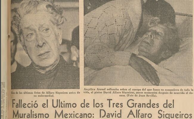 Sin saberse desahuciado, Siqueiros murió de cáncer y así lo despidió México