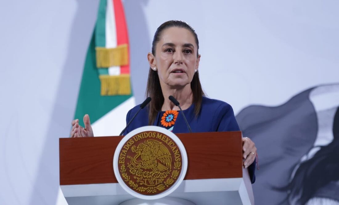 Claudia Sheinbaum en su conferencia matutina de Palacio Nacional el 17 de noviembre de 2025. Foto: Fernanda Rojas / EL UNIVERSAL