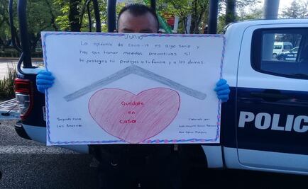 “Quédate en casa mi papá te cuida”; los dibujos de niños que mostraron policías en operativo