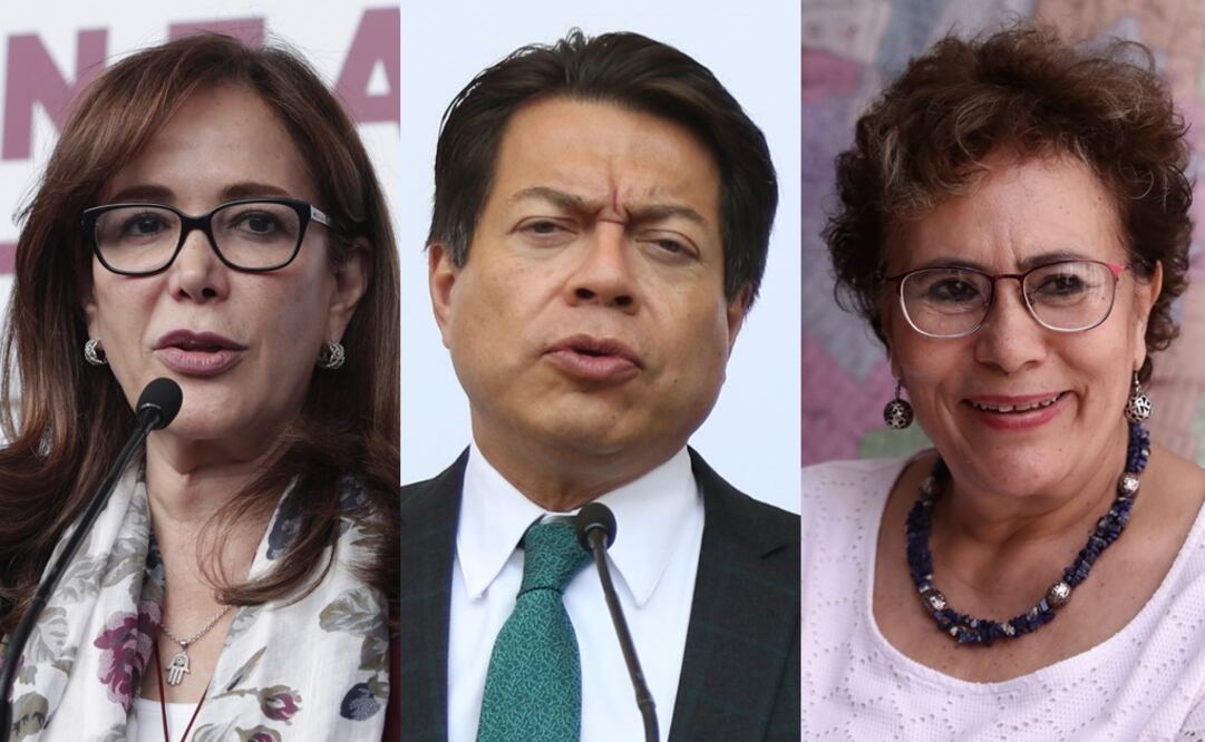 Yeidckol Polevnsky, Mario Delgado y Bertha Luján, aspirantes a la dirigencia de Morena / Archivo. EL UNIVERSAL