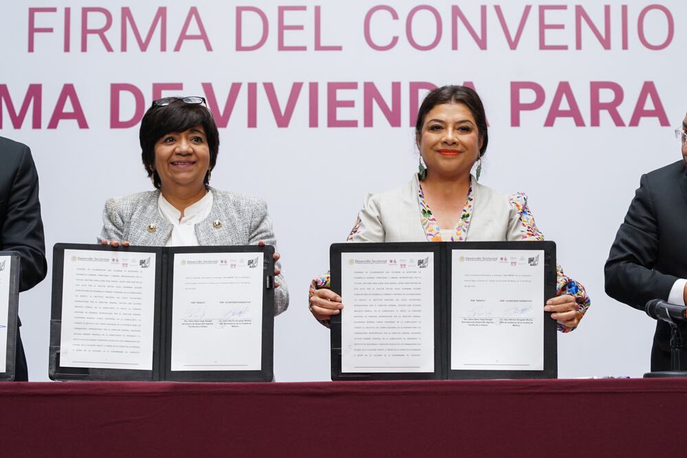 La jefa de Gobierno, Clara Brugada, afirmó que este convenio permitirá garantizar el derecho a una vivienda digna, asequible y accesible para los habitantes de la CDMX. (Foto: especial)