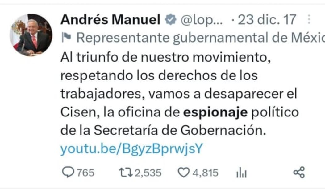Denise Dresser recuerda promesa de AMLO sobre desaparecer el Cisen: "El chiste se cuenta solo"