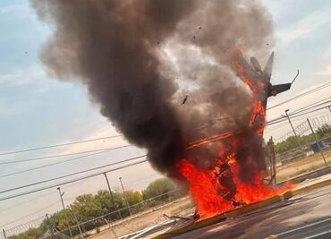 Cae helicóptero y se incendia en Apodaca, Nuevo León