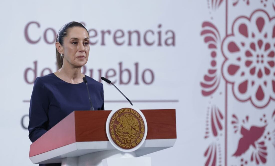 Conferencia matutina de la presidenta Claudia Sheinbaum en Palacio Nacional el 8 de agosto de 2025. Foto: Fernanda Rojas / EL UNIVERSAL