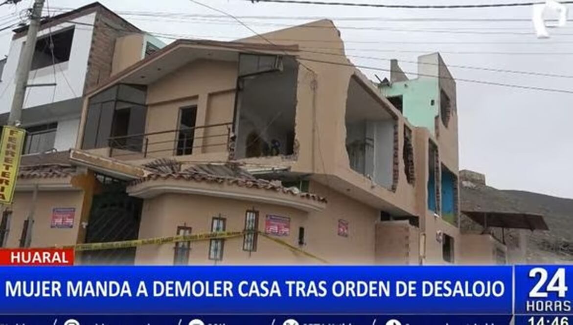 Madre de familia manda a demoler casa de tres pisos que construyó en terreno de su exsuegro tras orden judicial. (Foto: 24 Horas)