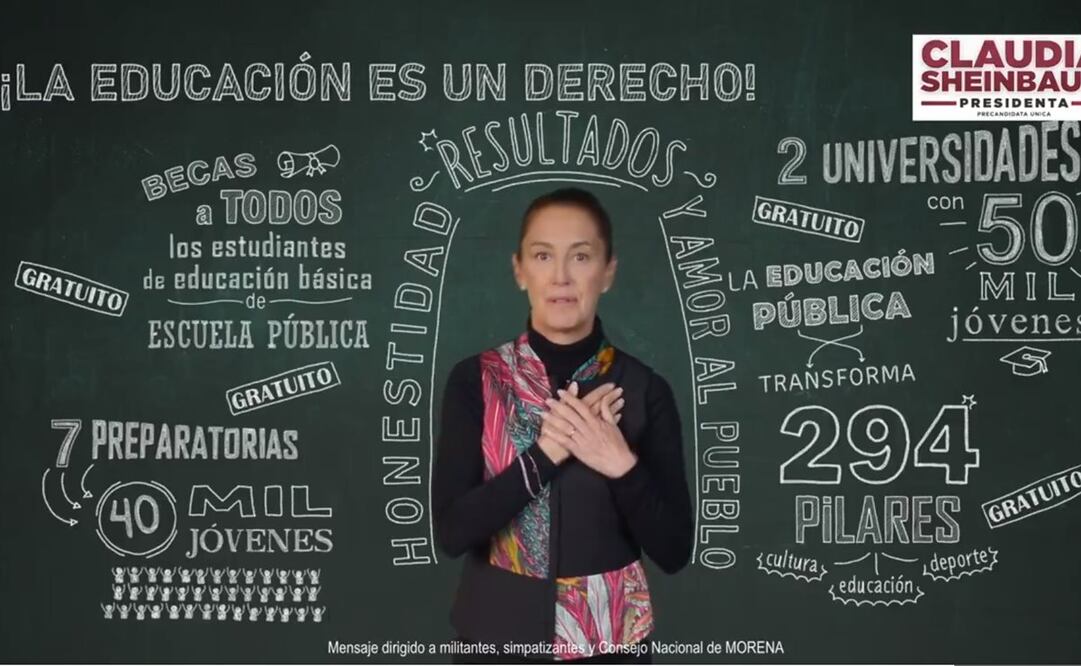 Sheinbaum Pardo señaló que les dieron becas a todos los estudiantes de educación pública. Foto: captura de pantalla
