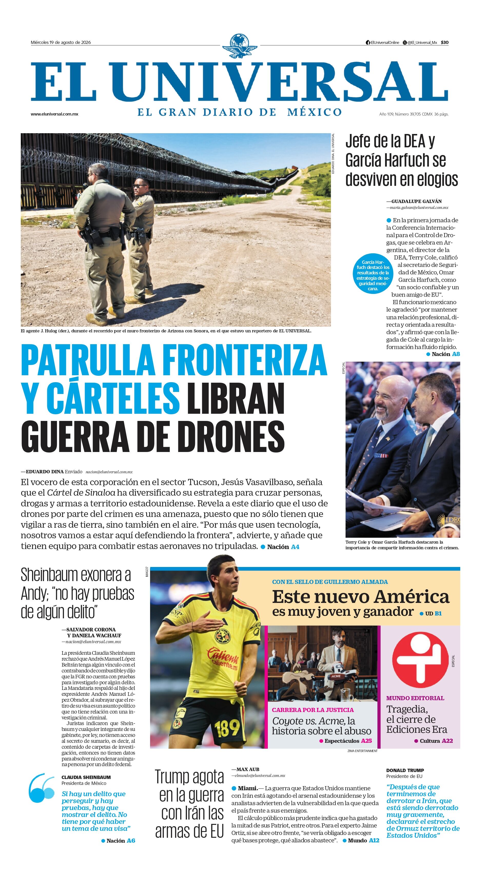 Portada impresa del 19 de agosto de 2026