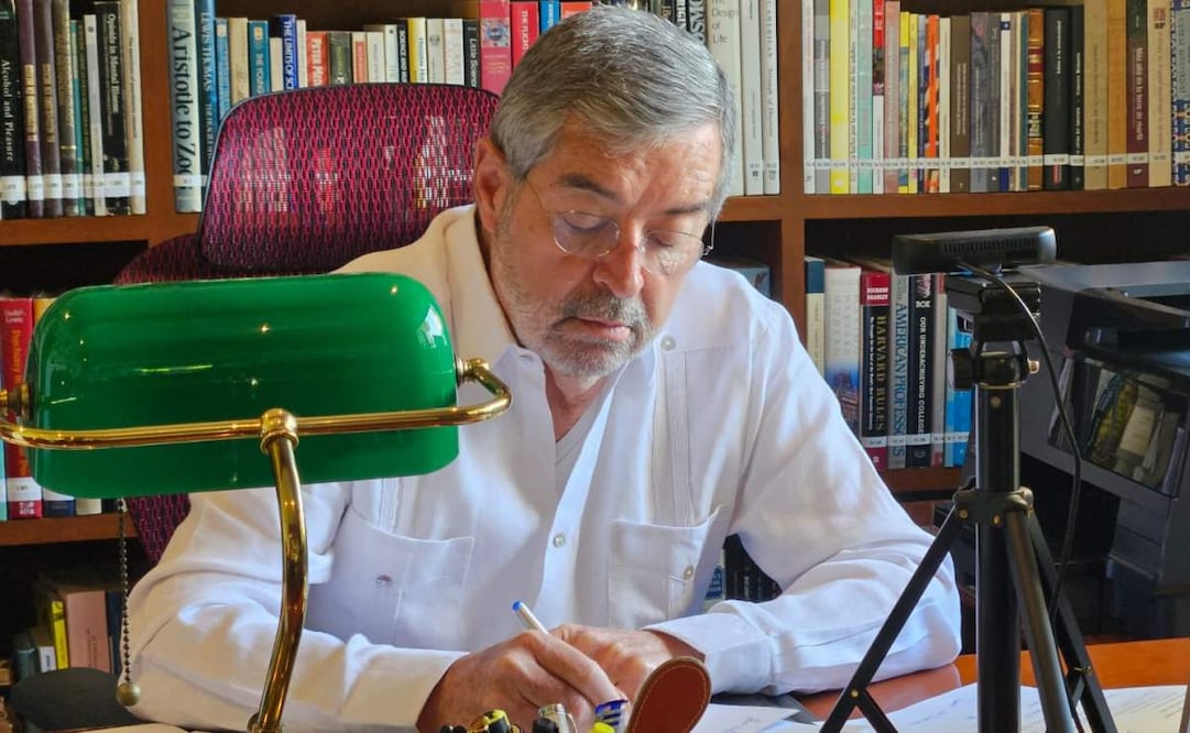 El canciller Juan Ramón de la Fuente en reunión virtual con embajadores mexicanos del Medio Oriente este domingo 1 de marzo de 2026. Foto: SRE