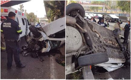 Cae auto de puente vial en Tlalnepantla; hay cuatro lesionados
