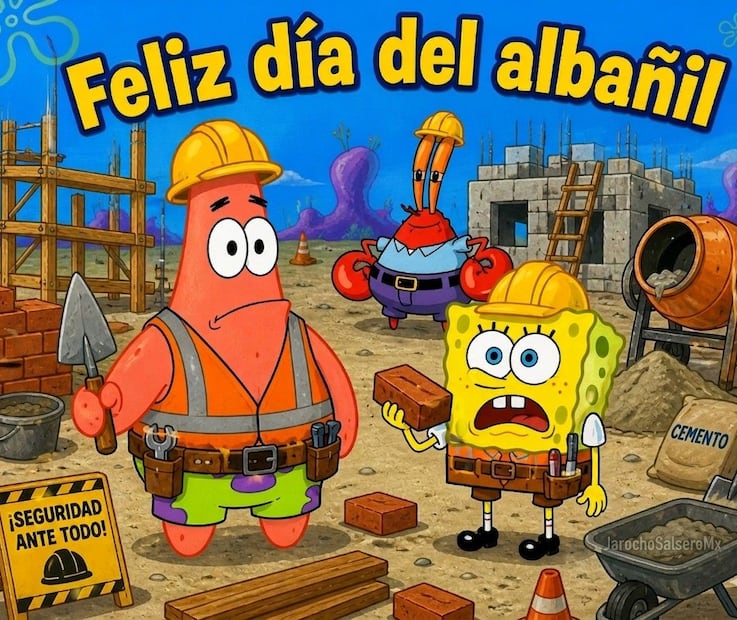 Los mejores memes para celebrar a los albañiles este 3 de mayo. Foto: Redes sociales