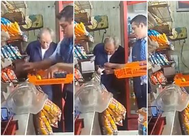 Captan a empleado de Bimbo y Marinela en posible robo a abuelito en su tienda