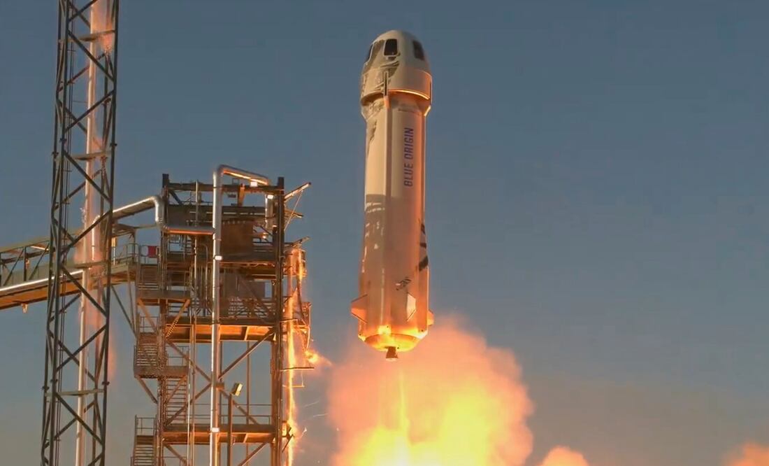 En la imagen, el cohete New Shepard. Foto: Blue Origin via AP