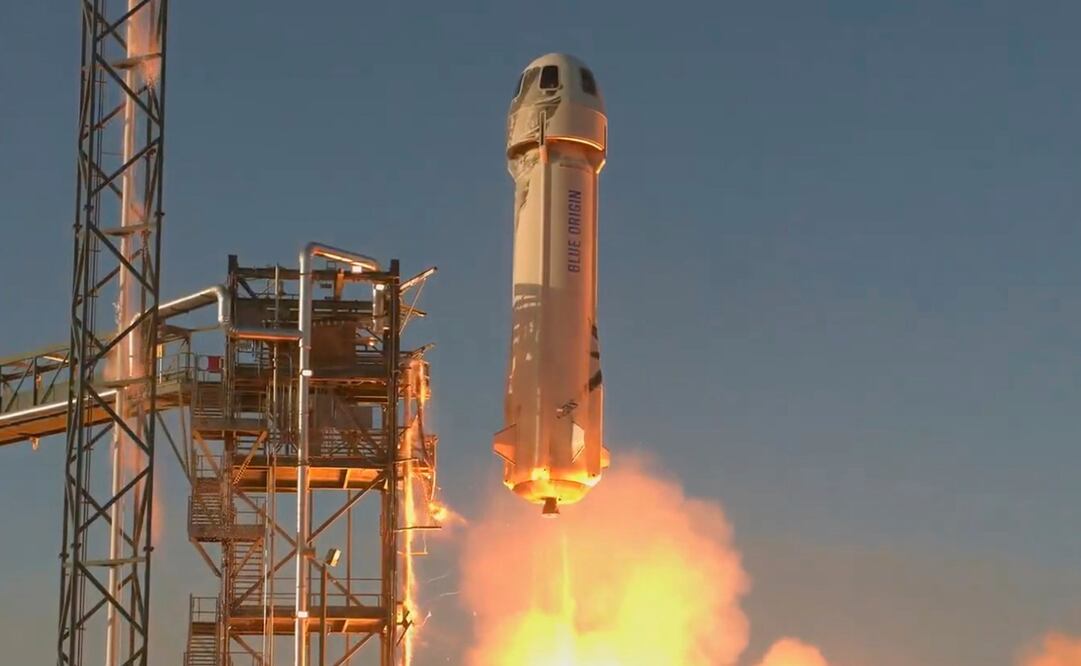 En la imagen, el cohete New Shepard. Foto: Blue Origin via AP