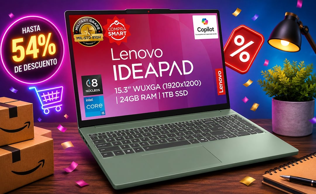 La Lenovo Slim 3 es una excelente alternativa para quienes buscan un equipo confiable sin pagar el costo de una laptop de gama alta. Foto: IA