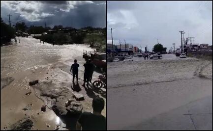 Lluvias provocan crecida de arroyos e inundaciones en La Paz, Baja California Sur