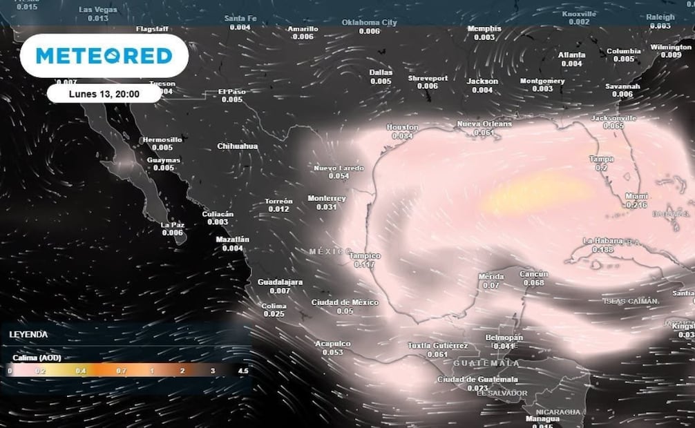 De acuerdo con datos oficiales de la NASA, se prevé la llegada de una gran cantidad de polvo del Sahara. Foto: Meteored México