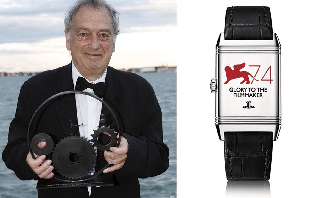 El mítico director británico posa con el premio Glory to Filmmaker en reconocimiento a su larga trayectoria. 